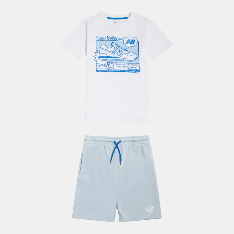 نيو بالانس Kids' Graphic T-Shirt and Shorts Set